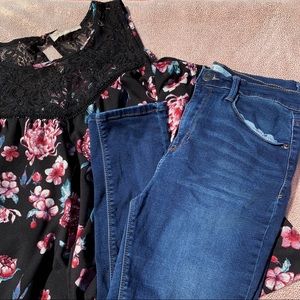 floral cold shoulder flowy rewind top